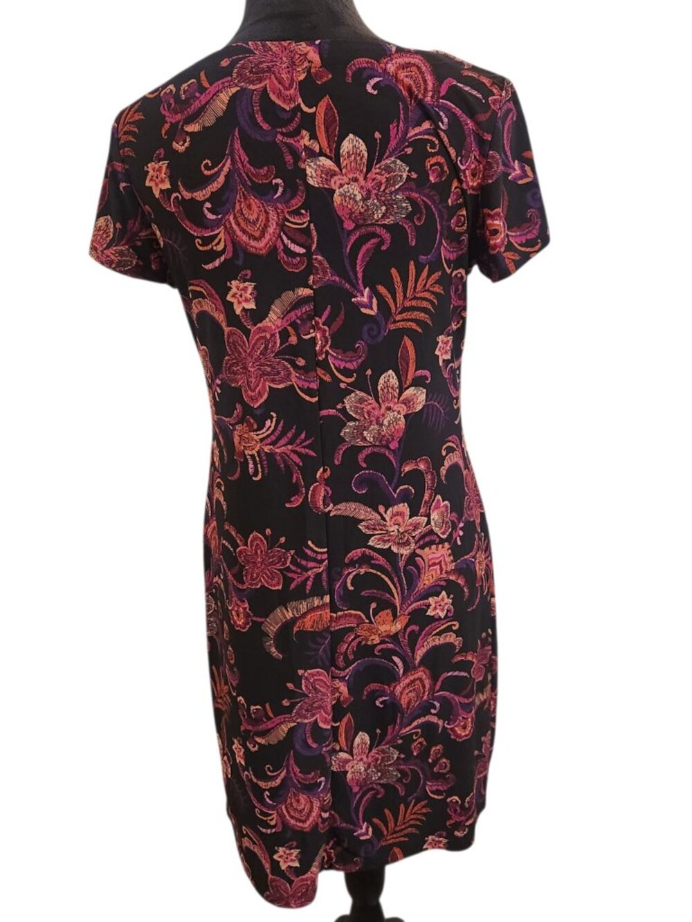 NWT Nine West Short Sleeve Black & Pink Dress Size S - Picture 5 of 7